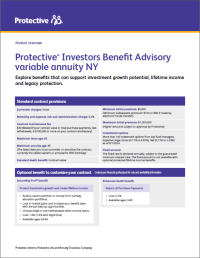 Cover of Investors Benefit Advisory VA NY Product Overview Flyer