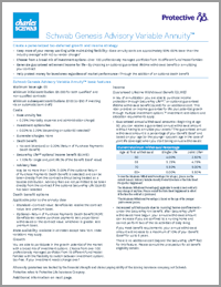 Cover of Schwab Genesis Variable Annuity product fact sheet.
