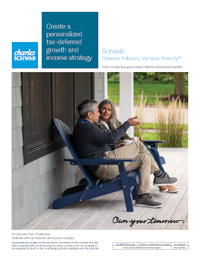 Cover of Schwab Genesis Advisory Variable Annuity product brochure.