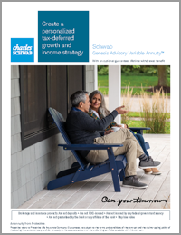 Cover of Schwab Genesis Advisory Variable Annuity product brochure.