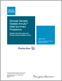 Cover of Schwab Genesis Variable Annuity product prospectus.